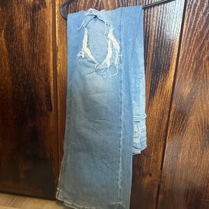 Distressed Blue Denim Jeans